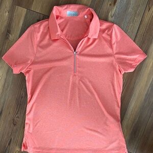 Women's Calloway Coral Zip Polo Shirt